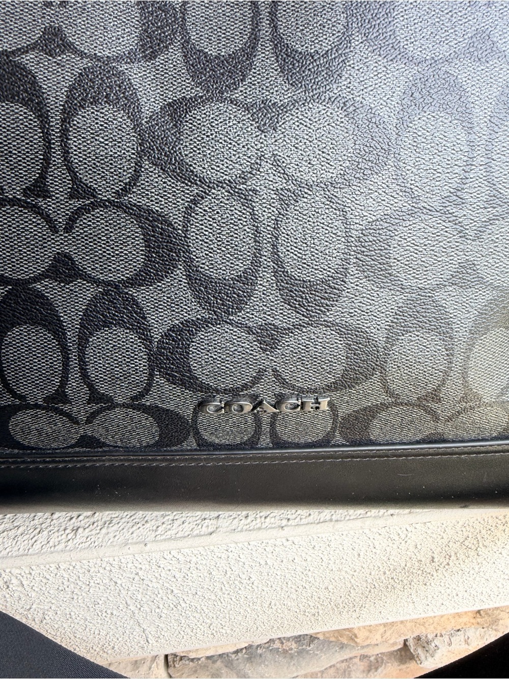 Coach C9442 Large Tote Black Signature Canvas Leather Crossbody Bag $398 - Picture 4 of 13